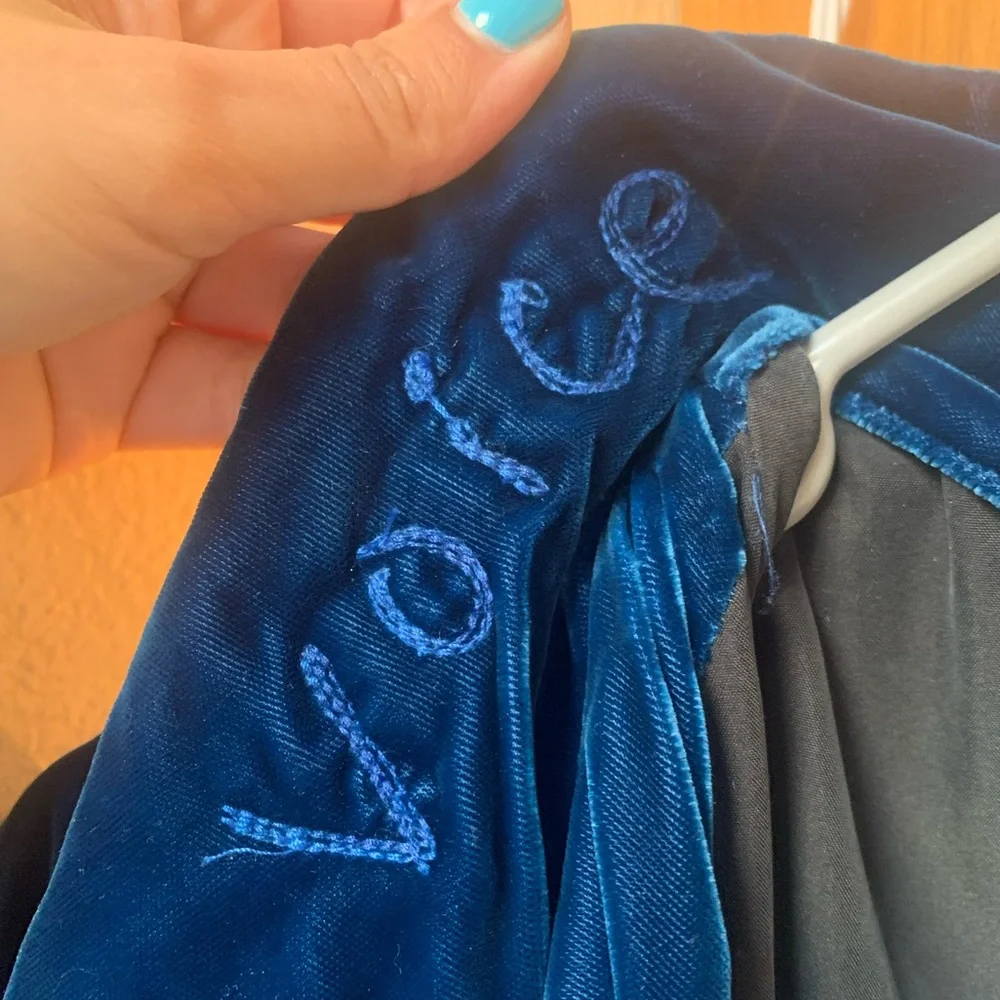 GREG LAUREN Blue Velvet Military Parka jacket coat - Picture 2 of 13